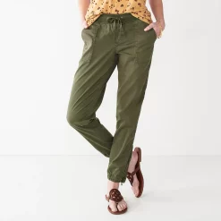 Women's Sonoma Goods For Life® Zipper-Hem Elastic-Waist Utility Jogger Pants -Sonoma Goods For Life Sales 2024 4530070 Olive