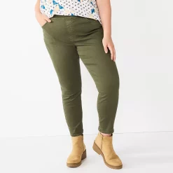 Plus Size Sonoma Goods For Life® Comfortable Favorite Mid-Rise Jeggings -Sonoma Goods For Life Sales 2024 4916239 Olive