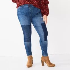 Plus Size Sonoma Goods For Life® Comfortable Favorite Mid-Rise Jeggings -Sonoma Goods For Life Sales 2024 4916239 Patchwork