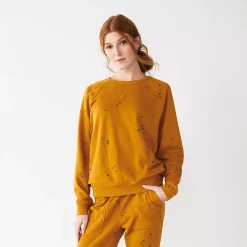 Women's Sonoma Goods For Life® Everyday Crewneck Sweatshirt -Sonoma Goods For Life Sales 2024 4974237 Gold Ditsy