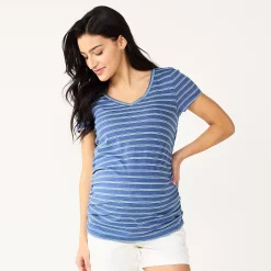 Maternity Sonoma Goods For Life® Essential V-Neck Tee -Sonoma Goods For Life Sales 2024 4980526 Blue Stripe