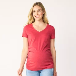 Maternity Sonoma Goods For Life® Essential V-Neck Tee -Sonoma Goods For Life Sales 2024 4980526 Coral