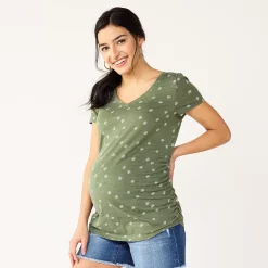 Maternity Sonoma Goods For Life® Essential V-Neck Tee -Sonoma Goods For Life Sales 2024 4980526 Olive Daisy