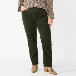 Plus Size Sonoma Goods For Life® Premium Elastic-Waist Midrise Straight-Leg Jeans -Sonoma Goods For Life Sales 2024 4988856 Army Bottle