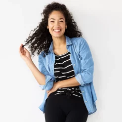 Women's Sonoma Goods For Life® Essential Everyday Button-Down Shirt 34 Women's Sonoma Goods For Life® Essential Everyday Button-Down Shirt -Sonoma Goods For Life Sales 2024 4991213 Denim