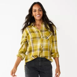Women's Sonoma Goods For Life® Essential Everyday Button-Down Shirt 25 Women's Sonoma Goods For Life® Essential Everyday Button-Down Shirt -Sonoma Goods For Life Sales 2024 4991213 Green Plaid