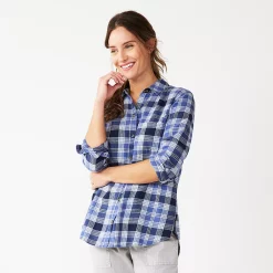 Women's Sonoma Goods For Life® Essential Everyday Button-Down Shirt 23 Women's Sonoma Goods For Life® Essential Everyday Button-Down Shirt -Sonoma Goods For Life Sales 2024 4991213 Light Blue Plaid