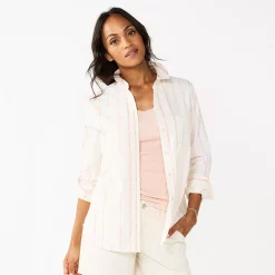 Women's Sonoma Goods For Life® Essential Everyday Button-Down Shirt 29 Women's Sonoma Goods For Life® Essential Everyday Button-Down Shirt -Sonoma Goods For Life Sales 2024 4991213 White Multi Stripe