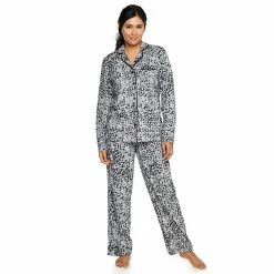 Women's Sonoma Goods For Life® Velour Long Sleeve Pajama Shirt & Pajama Pants Sleep Set -Sonoma Goods For Life Sales 2024 5033010 Cheetah