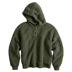 Women's Sonoma Goods For Life® Henley Sherpa Hoodie -Sonoma Goods For Life Sales 2024 5092725 ALT5