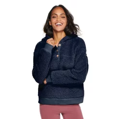 Women's Sonoma Goods For Life® Henley Sherpa Hoodie -Sonoma Goods For Life Sales 2024 5092725 Navy