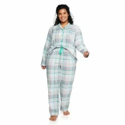 Plus Size Sonoma Goods For Life® Flannel Pajama Shirt & Pajama Pants Set -Sonoma Goods For Life Sales 2024 5146738 ALT2
