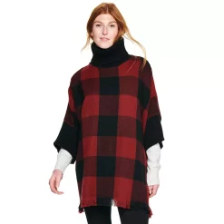 Women's Sonoma Goods For Life® Turtleneck Poncho -Sonoma Goods For Life Sales 2024 5161618 Red Black