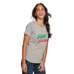 Women's Sonoma Goods For Life® Short Sleeve Holiday Graphic Tee -Sonoma Goods For Life Sales 2024 5180762 Feelin Fefstive