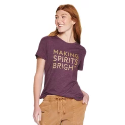 Women's Sonoma Goods For Life® Short Sleeve Holiday Graphic Tee -Sonoma Goods For Life Sales 2024 5180762 Making Spirits Bright