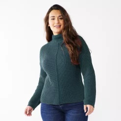 Women's Sonoma Goods For Life® Exposed Seaming Mockneck Sweater -Sonoma Goods For Life Sales 2024 5195667 Green Twist