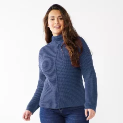Women's Sonoma Goods For Life® Exposed Seaming Mockneck Sweater -Sonoma Goods For Life Sales 2024 5195667 Iris Bouquet