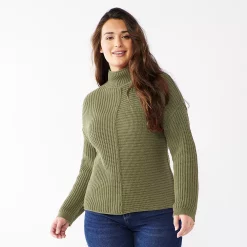 Women's Sonoma Goods For Life® Exposed Seaming Mockneck Sweater -Sonoma Goods For Life Sales 2024 5195667 Olive Era