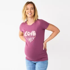 Maternity Sonoma Goods For Life® Fitted Crewneck Graphic Tee -Sonoma Goods For Life Sales 2024 5237042 Love Makes A Family