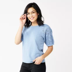 Women's Sonoma Goods For Life® Puff Sleeve Sweatshirt -Sonoma Goods For Life Sales 2024 5237696 Washed Blue