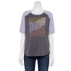 Women's Sonoma Goods For Life® Elbow Sleeve Baseball Graphic Tee -Sonoma Goods For Life Sales 2024 5242399 Gray Floral Fields