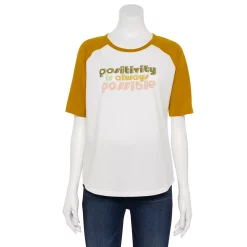 Women's Sonoma Goods For Life® Elbow Sleeve Baseball Graphic Tee -Sonoma Goods For Life Sales 2024 5242399 Ivory Positivity