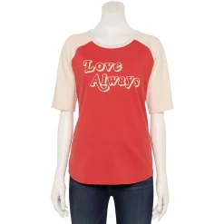 Women's Sonoma Goods For Life® Elbow Sleeve Baseball Graphic Tee -Sonoma Goods For Life Sales 2024 5242399 Love Always Red