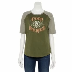 Women's Sonoma Goods For Life® Elbow Sleeve Baseball Graphic Tee -Sonoma Goods For Life Sales 2024 5242399 Olive Good Days