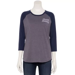 Women's Sonoma Goods For Life® Elbow Sleeve Baseball Graphic Tee -Sonoma Goods For Life Sales 2024 5242399 Purple Choose Kindness