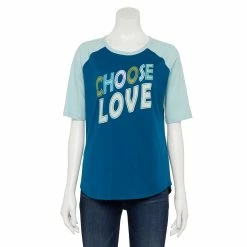 Women's Sonoma Goods For Life® Elbow Sleeve Baseball Graphic Tee -Sonoma Goods For Life Sales 2024 5242399 Teal Choose Love