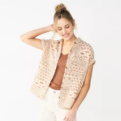 Women's Sonoma Goods For Life® Button-Front Shirt 39 Women's Sonoma Goods For Life® Button-Front Shirt -Sonoma Goods For Life Sales 2024 5254682 Beige Brown Geo