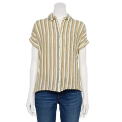 Women's Sonoma Goods For Life® Button-Front Shirt 29 Women's Sonoma Goods For Life® Button-Front Shirt -Sonoma Goods For Life Sales 2024 5254682 Cream Olive Stripe