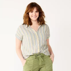 Women's Sonoma Goods For Life® Button-Front Shirt 25 Women's Sonoma Goods For Life® Button-Front Shirt -Sonoma Goods For Life Sales 2024 5254682 Multi Stripe