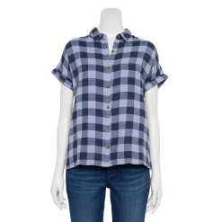 Women's Sonoma Goods For Life® Button-Front Shirt 27 Women's Sonoma Goods For Life® Button-Front Shirt -Sonoma Goods For Life Sales 2024 5254682 Navy Blue Gingham