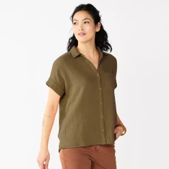Women's Sonoma Goods For Life® Button-Front Shirt 40 Women's Sonoma Goods For Life® Button-Front Shirt -Sonoma Goods For Life Sales 2024 5254682 Olive