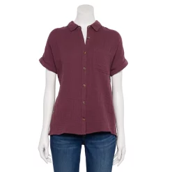 Women's Sonoma Goods For Life® Button-Front Shirt 35 Women's Sonoma Goods For Life® Button-Front Shirt -Sonoma Goods For Life Sales 2024 5254682 Plum