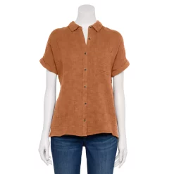 Women's Sonoma Goods For Life® Button-Front Shirt 30 Women's Sonoma Goods For Life® Button-Front Shirt -Sonoma Goods For Life Sales 2024 5254682 Rust