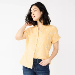 Women's Sonoma Goods For Life® Button-Front Shirt 36 Women's Sonoma Goods For Life® Button-Front Shirt -Sonoma Goods For Life Sales 2024 5254682 Yellow Daisy