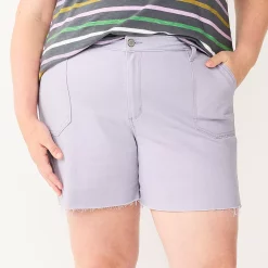 Plus Size Sonoma Goods For Life® Premium High-Waist Denim Shorts -Sonoma Goods For Life Sales 2024 5261004 Lavender
