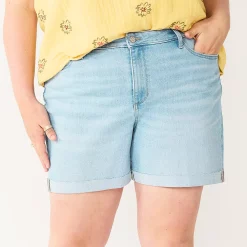 Plus Size Sonoma Goods For Life® Premium High-Waist Denim Shorts -Sonoma Goods For Life Sales 2024 5261004 Orchard