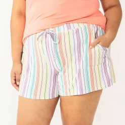Plus Size Sonoma Goods For Life® Pajama Shorts -Sonoma Goods For Life Sales 2024 5490355 White Rainbow Stripe