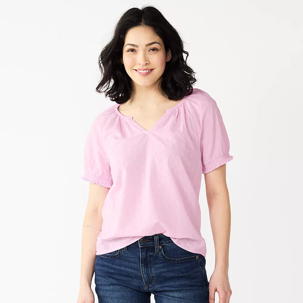 Petite Sonoma Goods For Life® V-Neck Shirred Top 1 Petite Sonoma Goods For Life® V-Neck Shirred Top