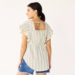 Maternity Sonoma Goods For Life® Squareneck Ruffle Top -Sonoma Goods For Life Sales 2024 5525569 ALT