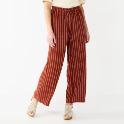Women's Sonoma Goods For Life® Wide-Leg Linen Blend Pants -Sonoma Goods For Life Sales 2024 5545402 Cinnamon Stripe