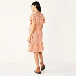 Maternity Sonoma Goods For Life® Flutter-Sleeve Tiered Dress -Sonoma Goods For Life Sales 2024 5549577 ALT