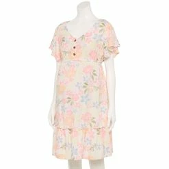 Maternity Sonoma Goods For Life® Flutter-Sleeve Tiered Dress -Sonoma Goods For Life Sales 2024 5549577 Multi Floral