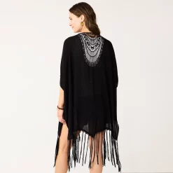 Women's Sonoma Goods For Life® Crochet Back Fringe Ruana -Sonoma Goods For Life Sales 2024 5552288 ALT