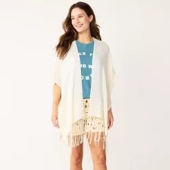 Women's Sonoma Goods For Life® Crochet Back Fringe Ruana