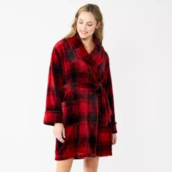 Women's Sonoma Goods For Life® Short Plush Robe -Sonoma Goods For Life Sales 2024 5574694 Buffalo Check