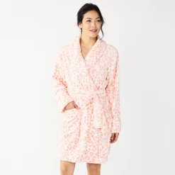 Women's Sonoma Goods For Life® Short Plush Robe -Sonoma Goods For Life Sales 2024 5574694 Pink Animal